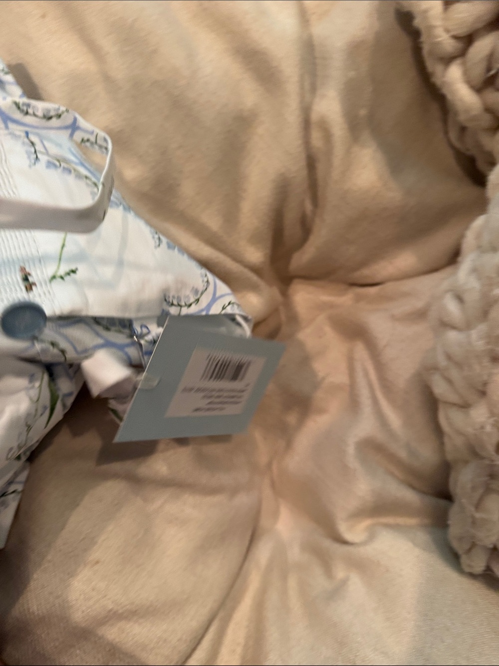 Hill House White Sundress with Blue Motif & Floral Accents - Picture 4 of 11
